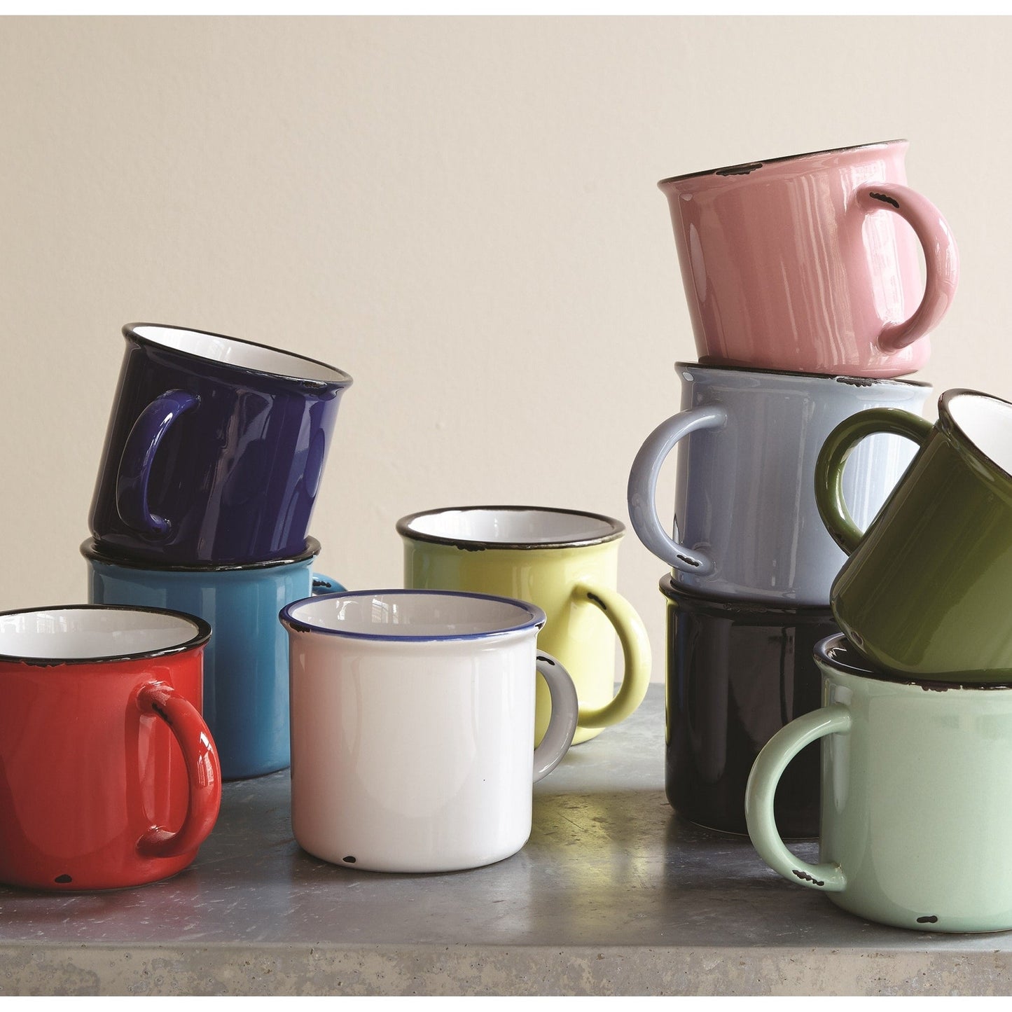 Coffret cadeau de tasses à expresso en fer blanc, lot mixte de 6