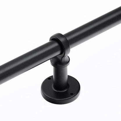 Tringles à rideaux industrielles UTOPIA ALLEY de 2,5 cm pour fenêtres, occultantes, enveloppantes, style rustique, noir mat