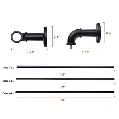 Tringles à rideaux industrielles UTOPIA ALLEY de 2,5 cm pour fenêtres, occultantes, enveloppantes, style rustique, noir mat