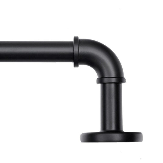 Tringles à rideaux industrielles UTOPIA ALLEY de 2,5 cm pour fenêtres, occultantes, enveloppantes, style rustique, noir mat