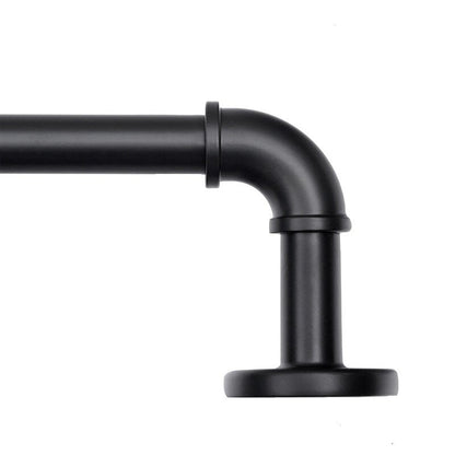Tringles à rideaux industrielles UTOPIA ALLEY de 2,5 cm pour fenêtres, occultantes, enveloppantes, style rustique, noir mat