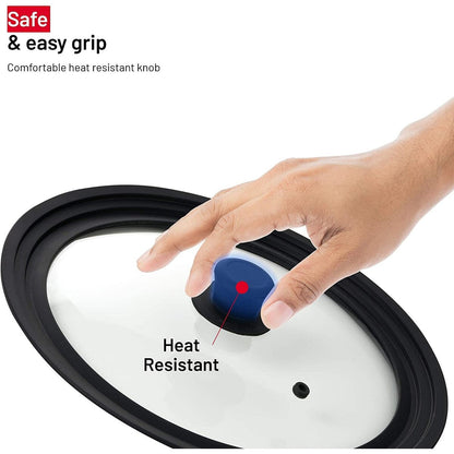 Couvercle rond universel pour poêles, casseroles et poêles, bord adapté aux ustensiles de cuisine de 10, 11 et 12 pouces - 12
