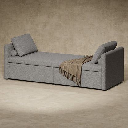 Upholstered Chaise Lounger Daybed with 2 Drawers by Harper&Bright Designs