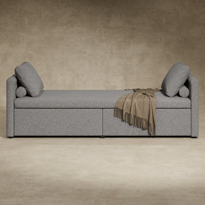 Upholstered Chaise Lounger Daybed with 2 Drawers by Harper&Bright Designs