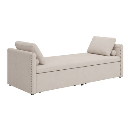 Upholstered Chaise Lounger Daybed with 2 Drawers by Harper&Bright Designs