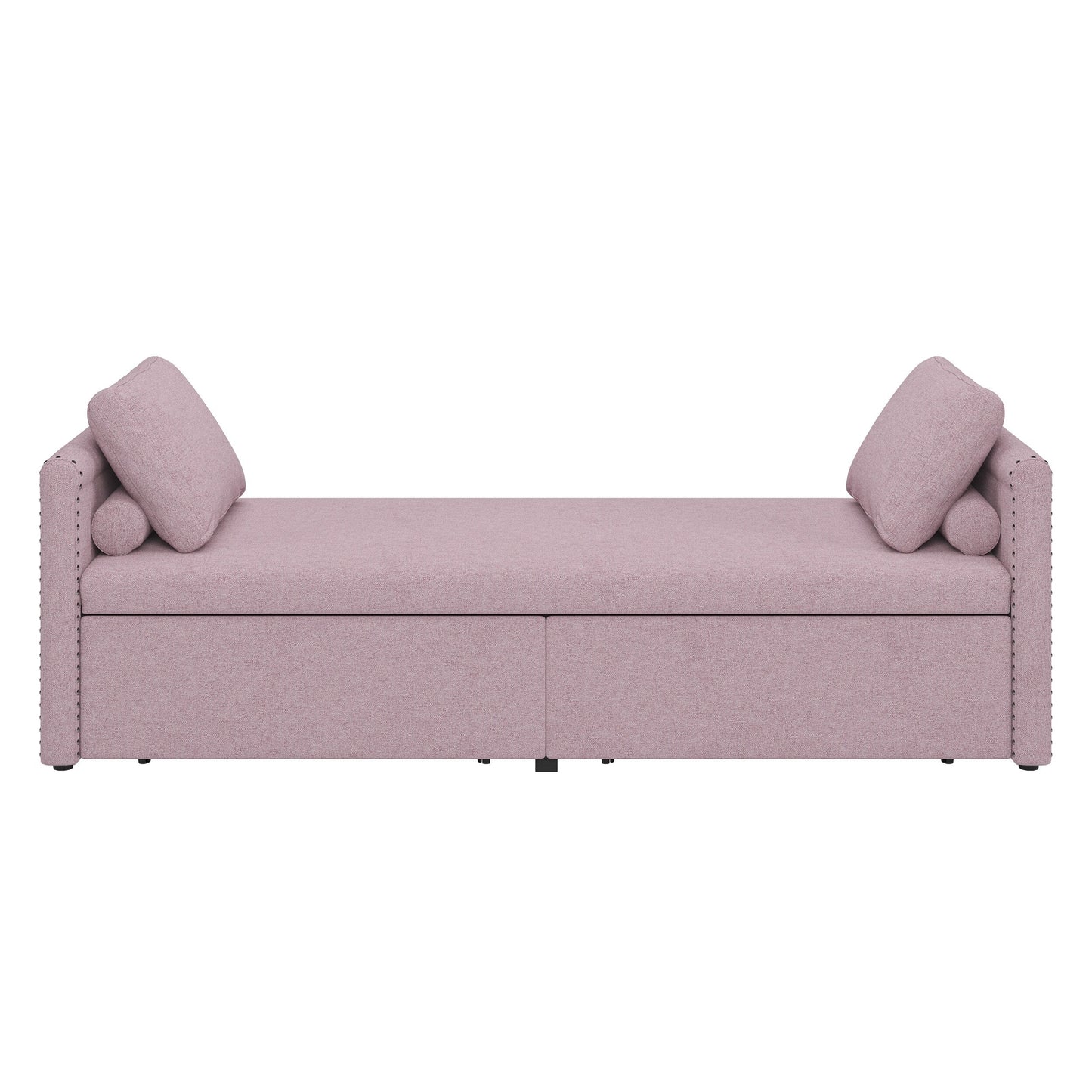 Upholstered Chaise Lounger Daybed with 2 Drawers by Harper&Bright Designs