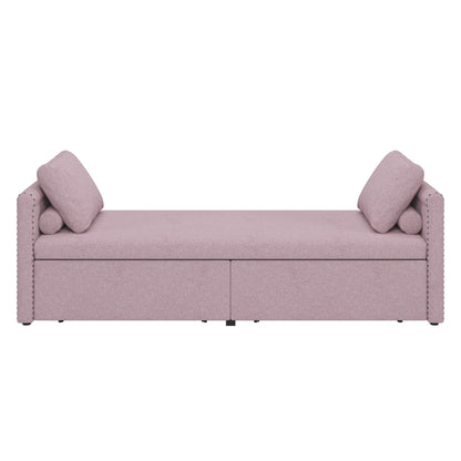 Upholstered Chaise Lounger Daybed with 2 Drawers by Harper&Bright Designs