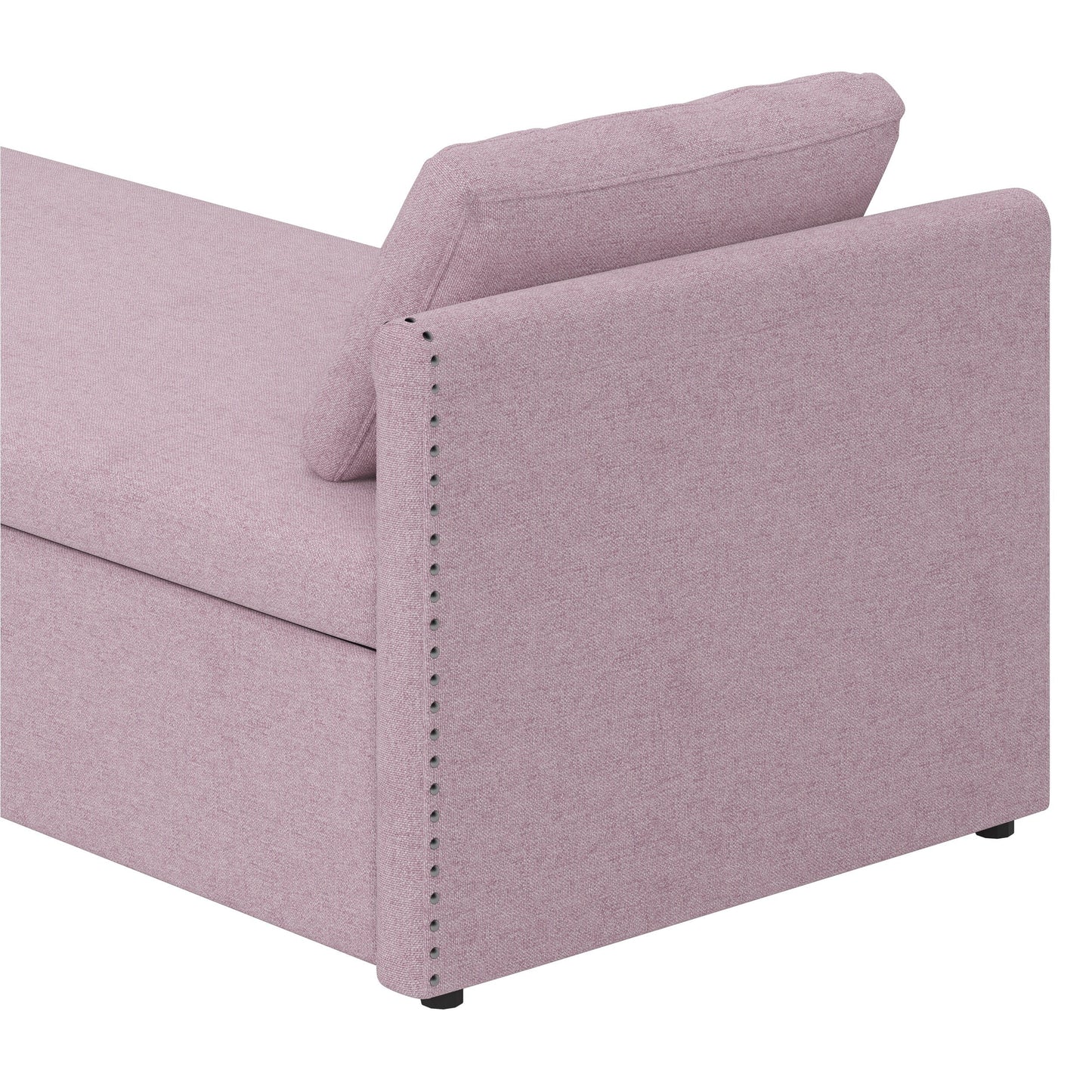 Upholstered Chaise Lounger Daybed with 2 Drawers by Harper&Bright Designs