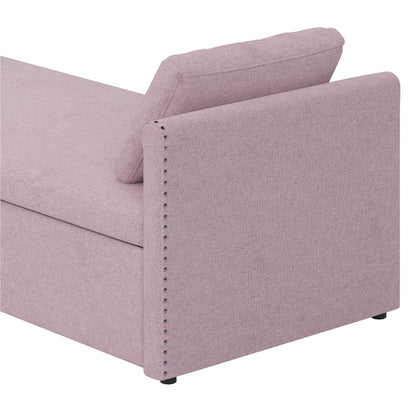 Upholstered Chaise Lounger Daybed with 2 Drawers by Harper&Bright Designs