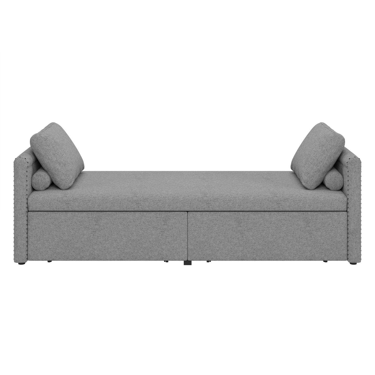 Upholstered Chaise Lounger Daybed with 2 Drawers by Harper&Bright Designs