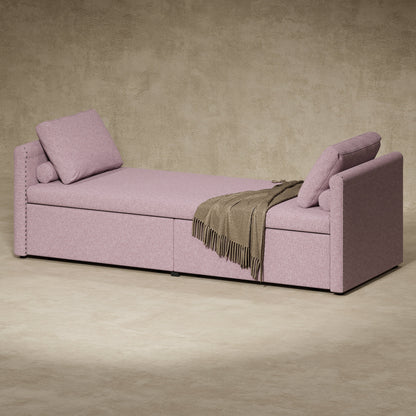 Upholstered Chaise Lounger Daybed with 2 Drawers by Harper&Bright Designs