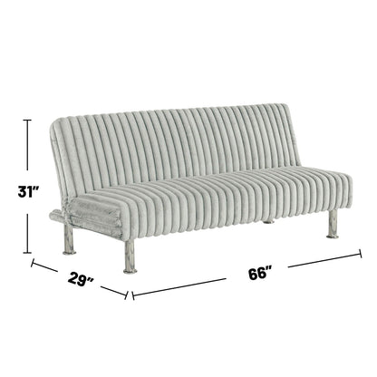 Upholstered Futon Sofa Bed with Metal Legs