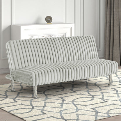 Upholstered Futon Sofa Bed with Metal Legs