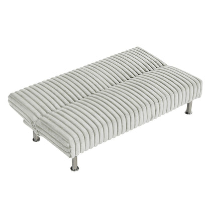 Upholstered Futon Sofa Bed with Metal Legs