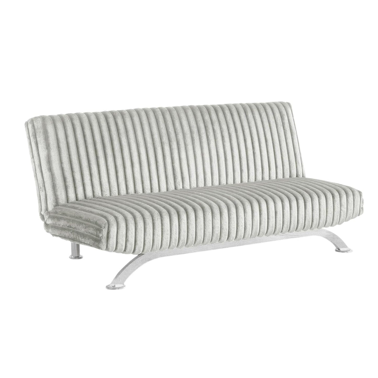 Upholstered Futon Sofa Bed with Vertical Tufting Backrest