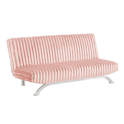 Upholstered Futon Sofa Bed with Vertical Tufting Backrest