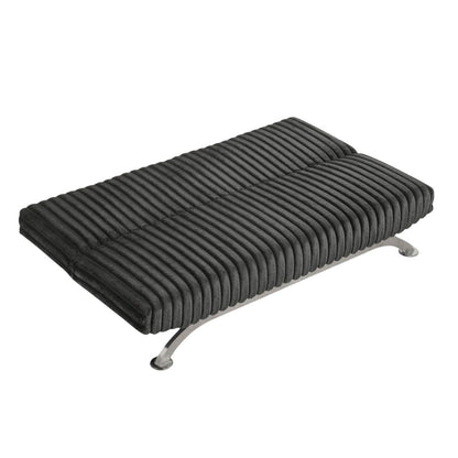 Upholstered Futon Sofa Bed with Vertical Tufting Backrest