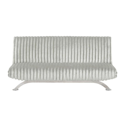 Upholstered Futon Sofa Bed with Vertical Tufting Backrest