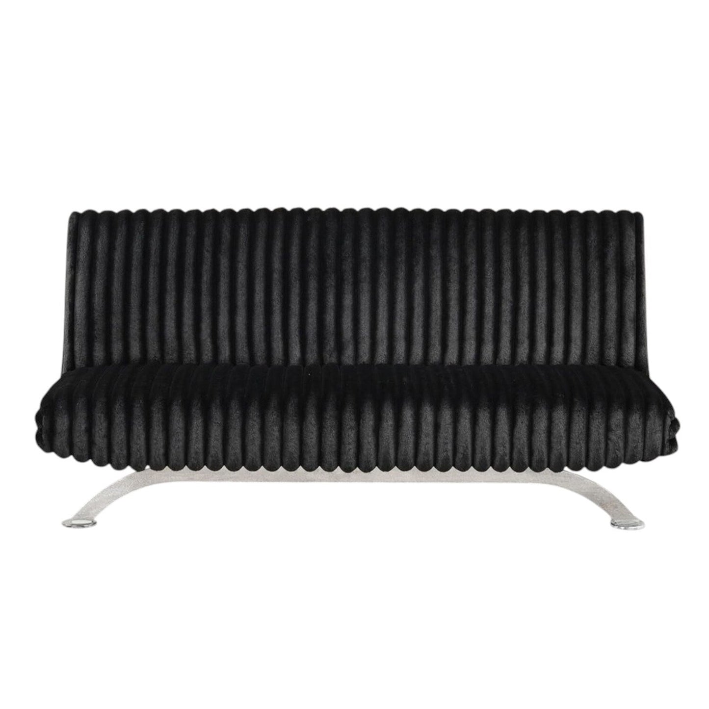 Upholstered Futon Sofa Bed with Vertical Tufting Backrest