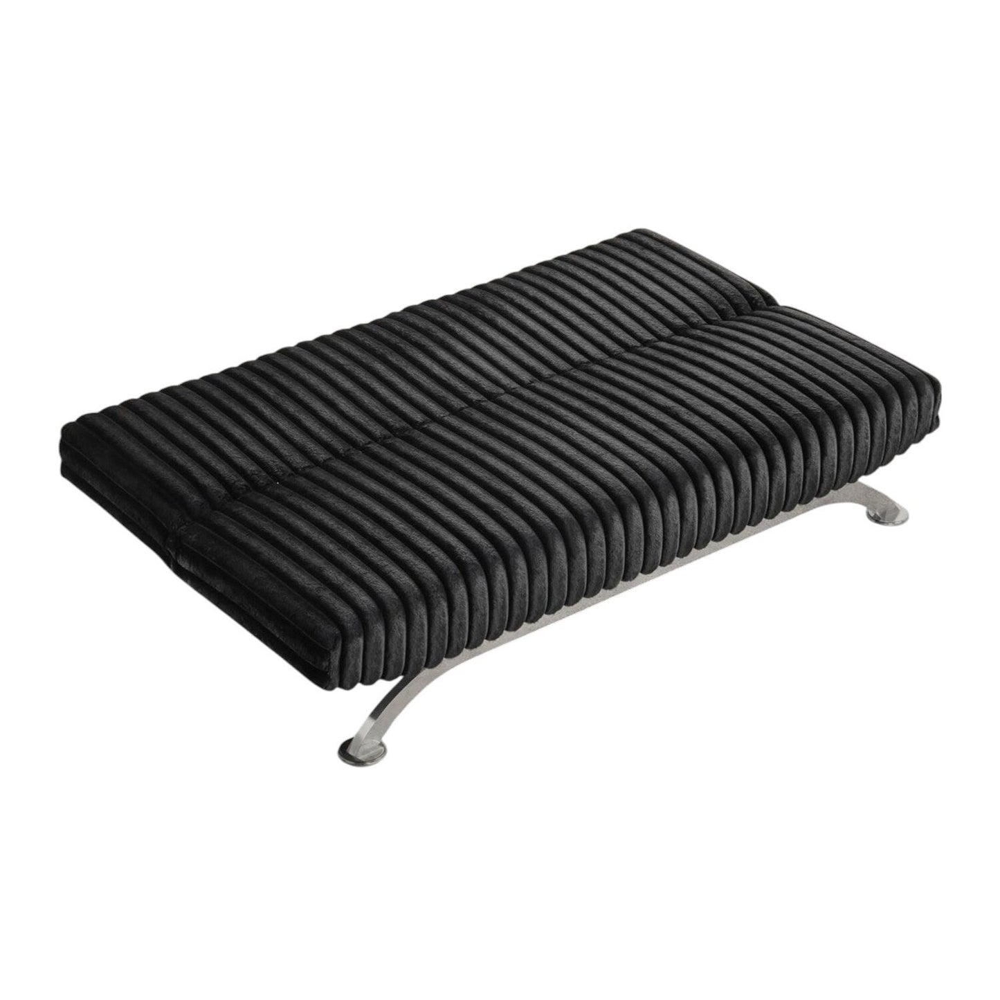 Upholstered Futon Sofa Bed with Vertical Tufting Backrest