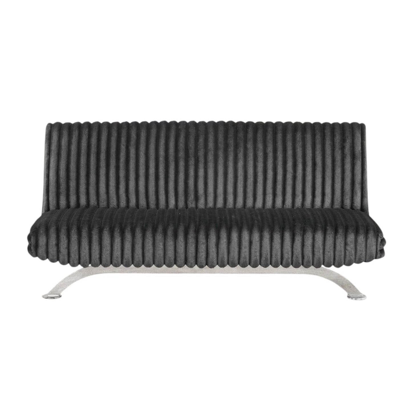 Upholstered Futon Sofa Bed with Vertical Tufting Backrest