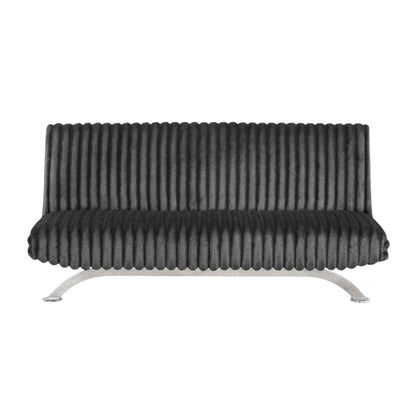 Upholstered Futon Sofa Bed with Vertical Tufting Backrest