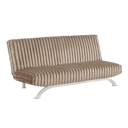 Upholstered Futon Sofa Bed with Vertical Tufting Backrest