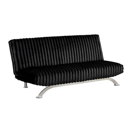 Upholstered Futon Sofa Bed with Vertical Tufting Backrest