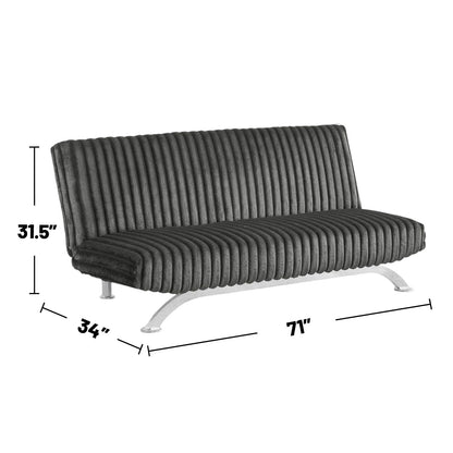 Upholstered Futon Sofa Bed with Vertical Tufting Backrest