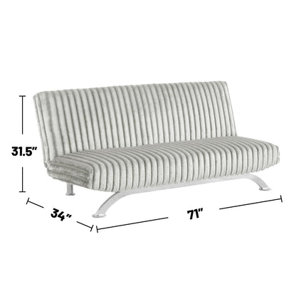 Upholstered Futon Sofa Bed with Vertical Tufting Backrest