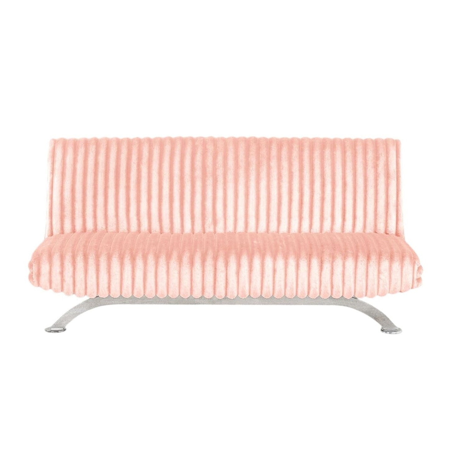Upholstered Futon Sofa Bed with Vertical Tufting Backrest