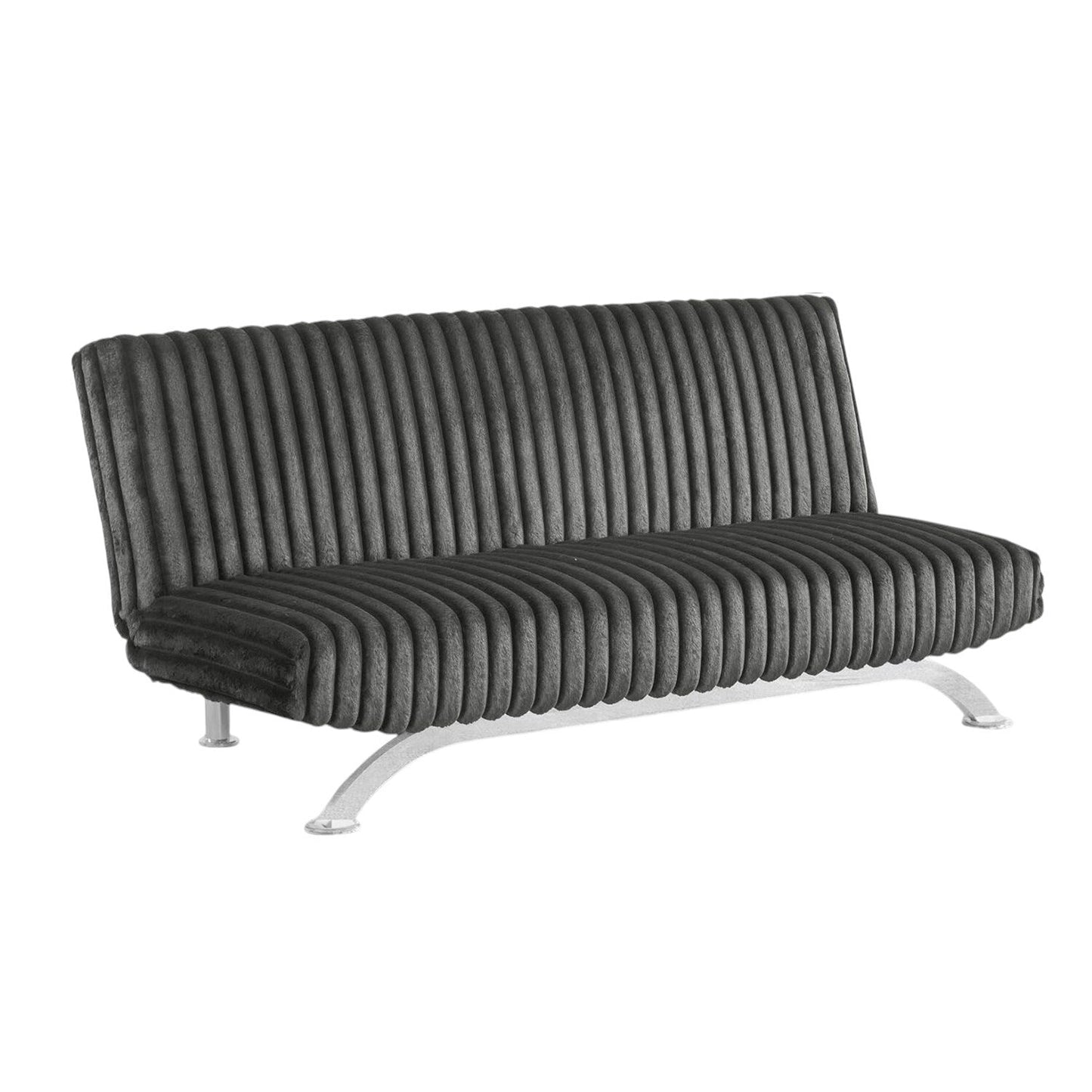 Upholstered Futon Sofa Bed with Vertical Tufting Backrest