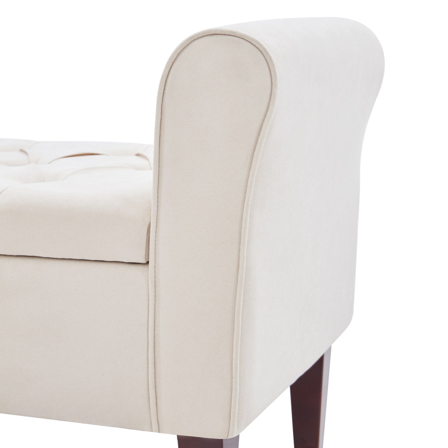 Banc de rangement rembourré, banc d'entrée avec dessus rabattable touffeté, 50,4 pouces
