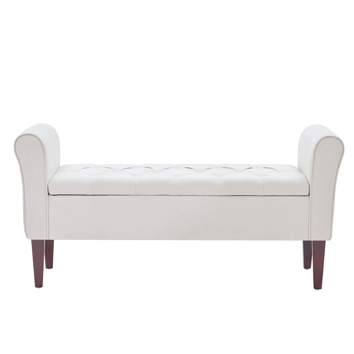 Banc de rangement rembourré, banc d'entrée avec dessus rabattable touffeté, 50,4 pouces