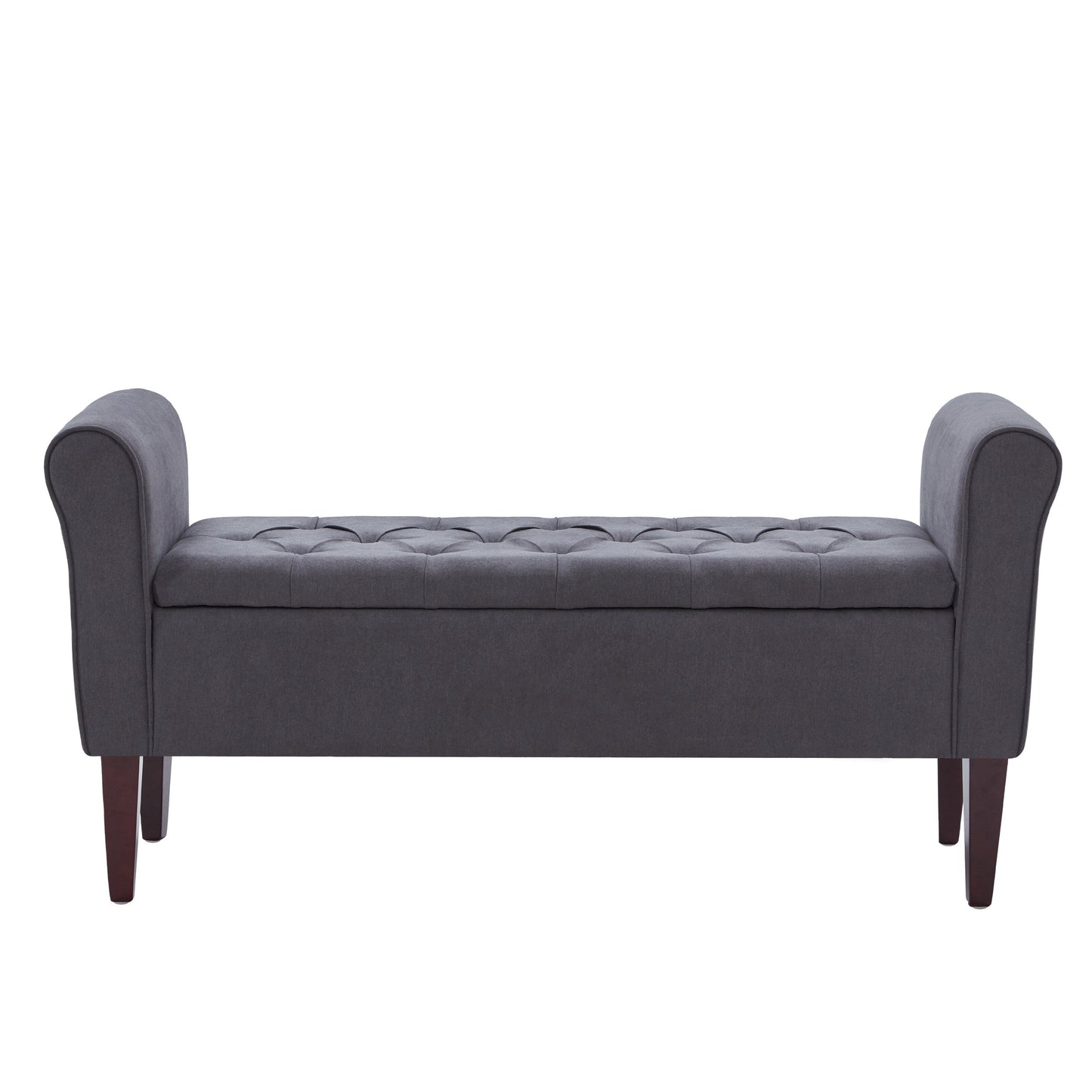 Banc de rangement rembourré, banc d'entrée avec dessus rabattable touffeté, 50,4 pouces