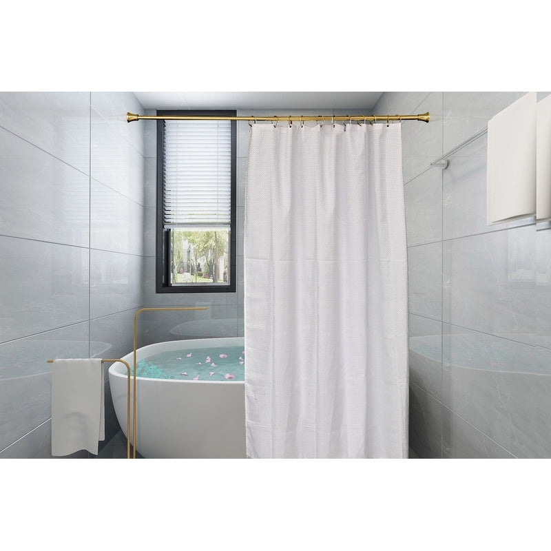 Tringle à rideau de douche réglable Utopia Alley de 183 cm (72 po) – Aluminium antirouille avec embout en caoutchouc, installation sans perçage