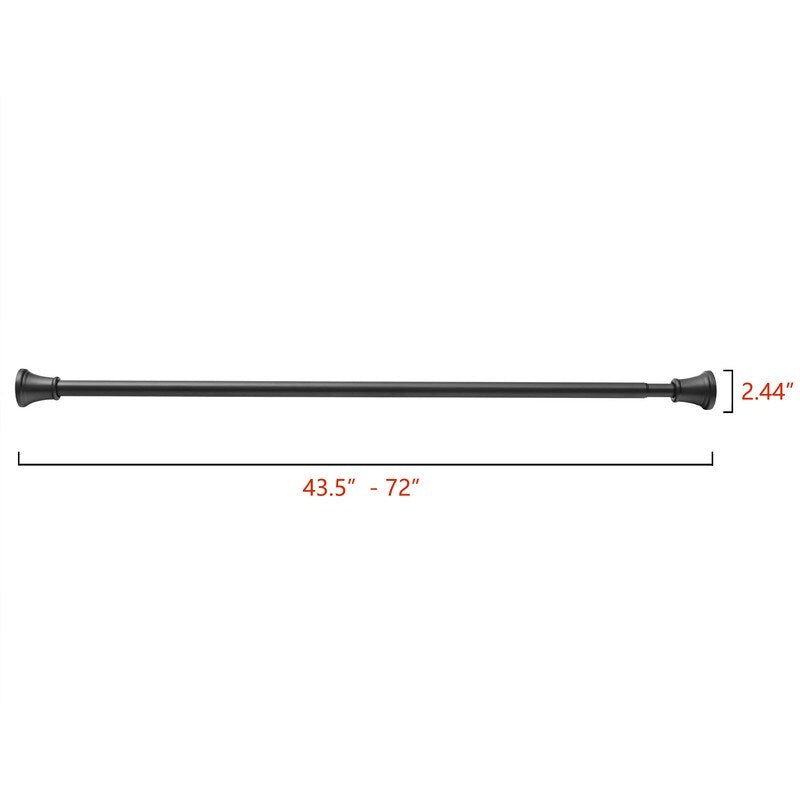 Tringle à rideau de douche réglable Utopia Alley de 183 cm (72 po) – Aluminium antirouille avec embout en caoutchouc, installation sans perçage