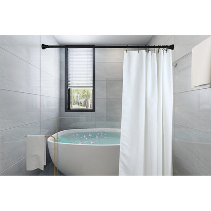 Crochets de rideau de douche à double enroulement Utopia Alley Deco Flat, noir mat - Noir mat