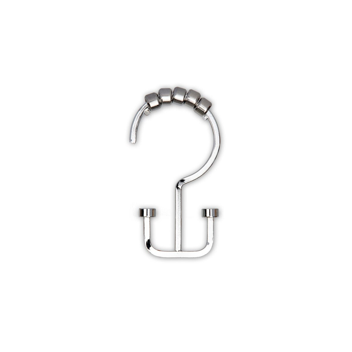 Crochets de rideau de douche à double enroulement Utopia Alley Deco, chrome poli