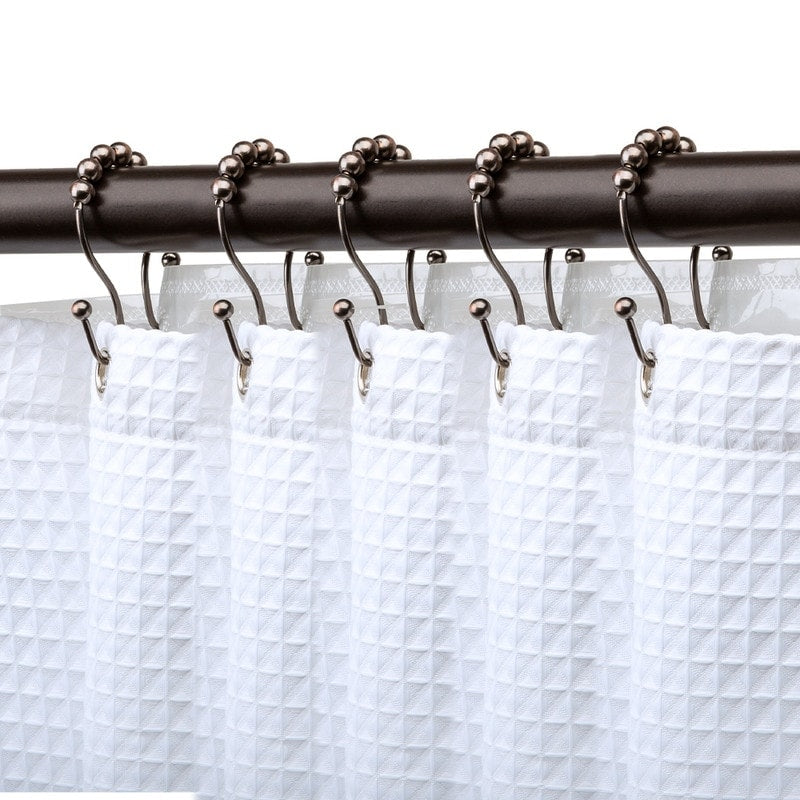 Lot de 12 crochets de rideau de douche en acier inoxydable à double boule roulante Utopia Alley