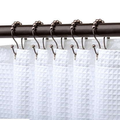 Lot de 12 crochets de rideau de douche en acier inoxydable à double boule roulante Utopia Alley