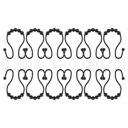 Lot de 12 crochets de rideau de douche en acier inoxydable à double boule roulante Utopia Alley