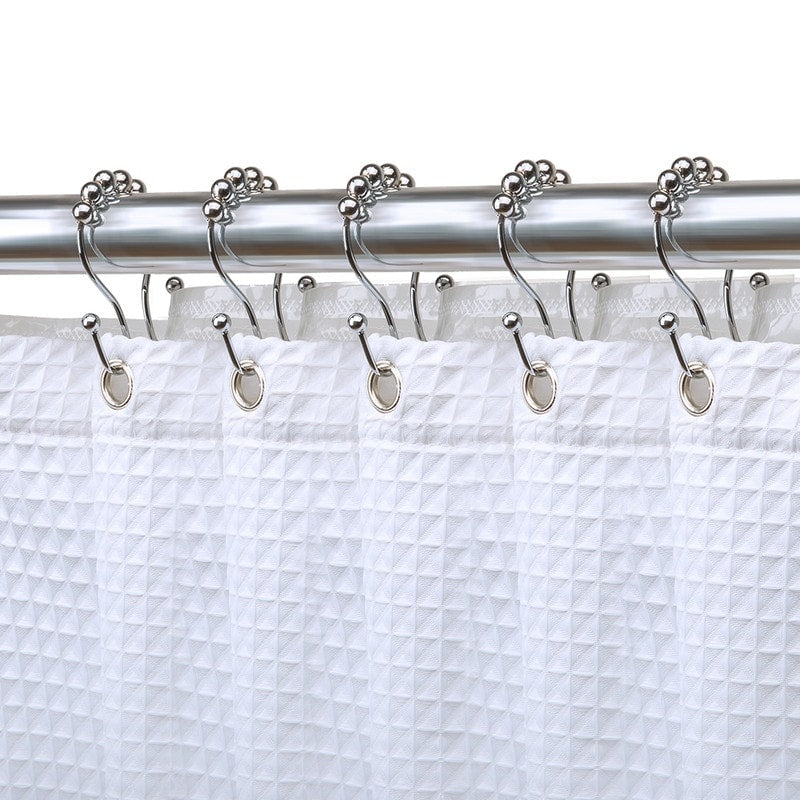 Lot de 12 crochets de rideau de douche en acier inoxydable à double boule roulante Utopia Alley