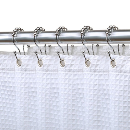 Lot de 12 crochets de rideau de douche en acier inoxydable à double boule roulante Utopia Alley