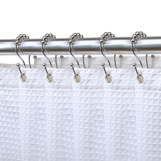 Lot de 12 crochets de rideau de douche en acier inoxydable à double boule roulante Utopia Alley