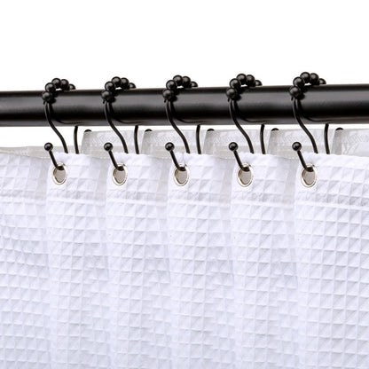 Lot de 12 crochets de rideau de douche en acier inoxydable à double boule roulante Utopia Alley