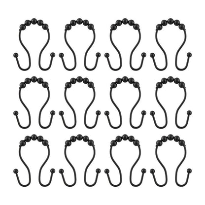 Lot de 12 crochets de rideau de douche en acier inoxydable à double boule roulante Utopia Alley