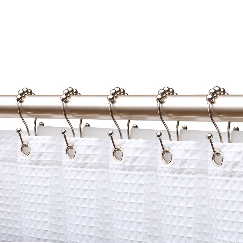 Lot de 12 crochets de rideau de douche en acier inoxydable à double boule roulante Utopia Alley