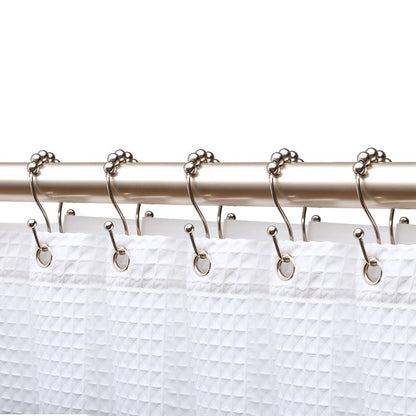 Lot de 12 crochets de rideau de douche en acier inoxydable à double boule roulante Utopia Alley