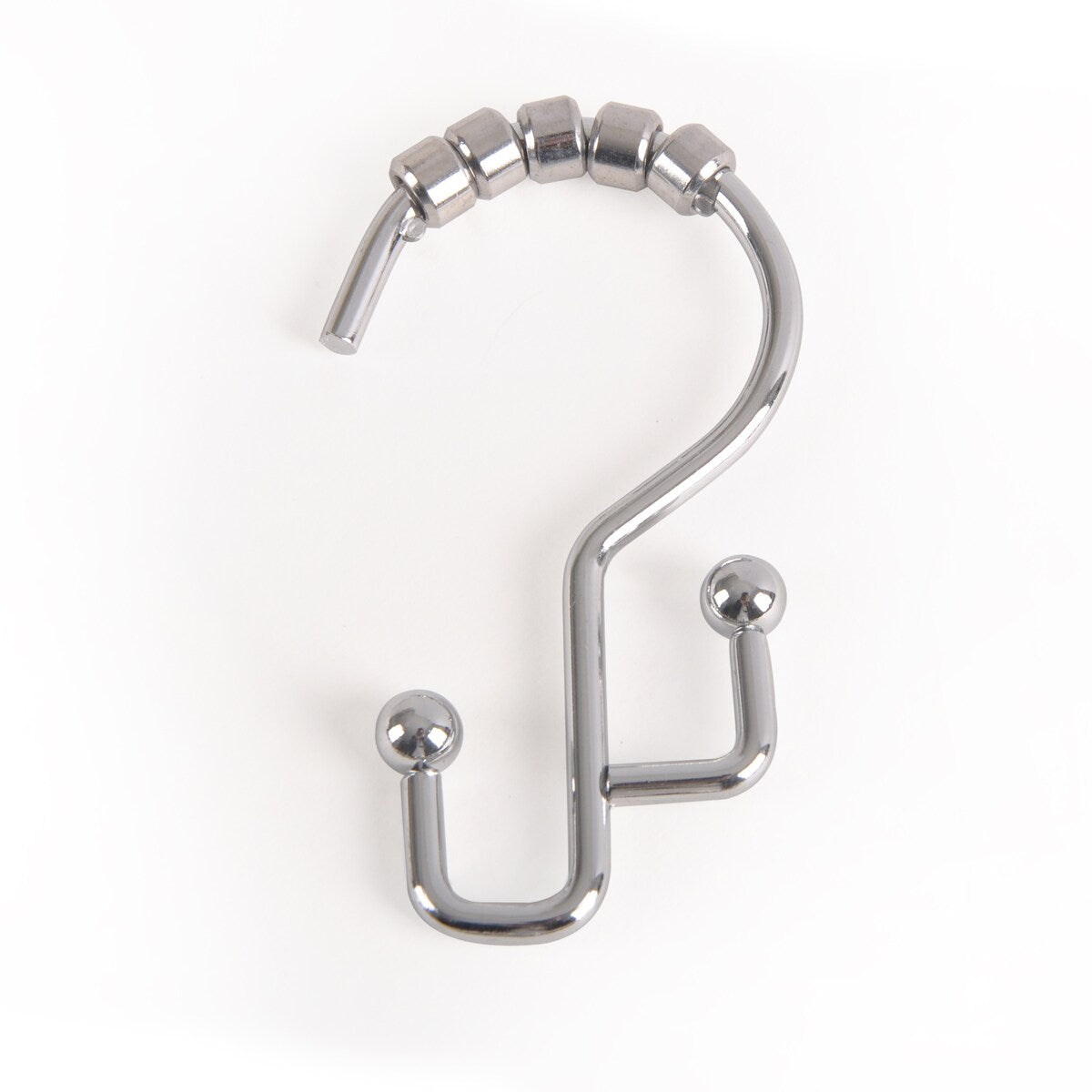 Crochets de douche Utopia Alley - Anneaux de rideau de douche doubles pour salle de bain - Crochets de rideau de douche antirouille - Lot de 12, Chrome